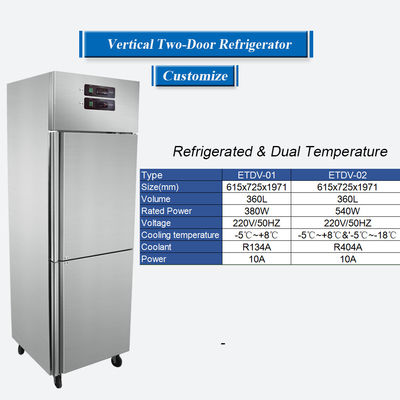 Prezzo di fabbrica diretto frigorifero frigorifero commerciale frigorifero verticale a doppia temperatura per uso domestico