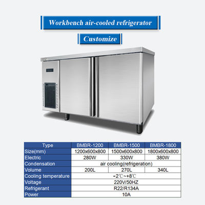 Personalizzare Bar Tipo Banchetta di lavoro Air Cooled Equipaggiamento frigorifero sotto-banchetto frigorifero / workbench Chiller / sotto-bar frigorifero