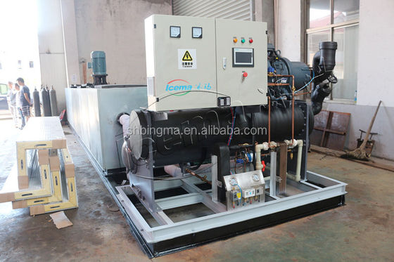 Macchina per il ghiaccio a blocchi di refrigerazione salamoia 10T 380V 3P