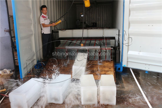 Macchina per il ghiaccio a blocchi di refrigerazione salamoia 10T 380V 3P