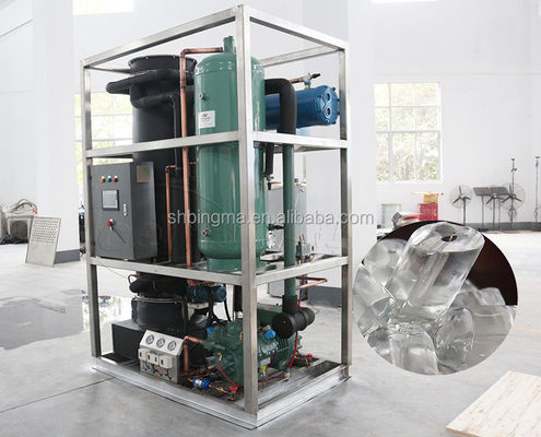 Macchine per il ghiaccio in tubi industriali 3T/giorno CE Commercial Tube Ice Maker System per la conservazione fresca