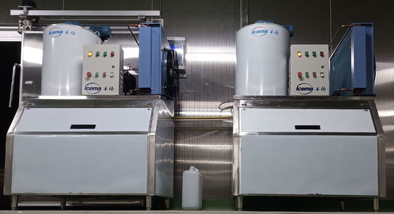 Macchina per il ghiaccio a scaglie d'acqua dolce 2T 380V/220V con accumulo di ghiaccio