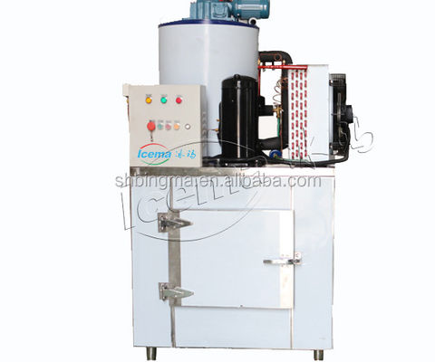 Macchina per il ghiaccio a scaglie d'acqua dolce da 1 tonnellata commerciale 380 V 220 V