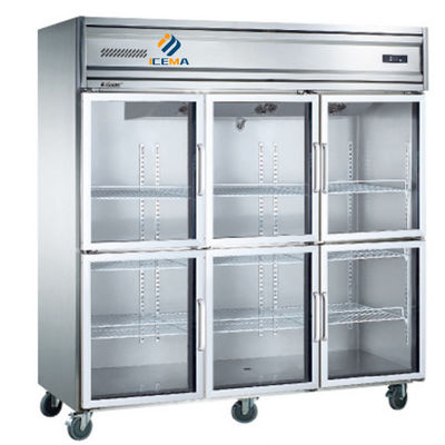 Congelatore verticale per frigorifero con porta in vetro 1350L Commerciale di capacità ultra grande