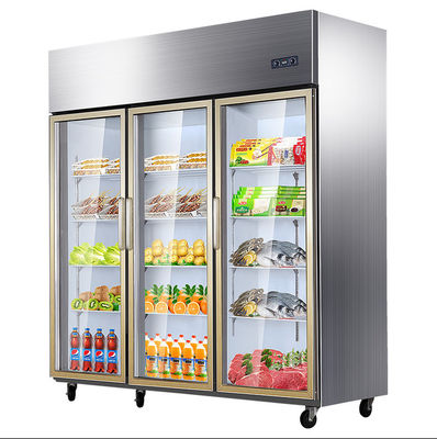 Congelatore verticale per frigorifero con porta in vetro 1350L Commerciale di capacità ultra grande
