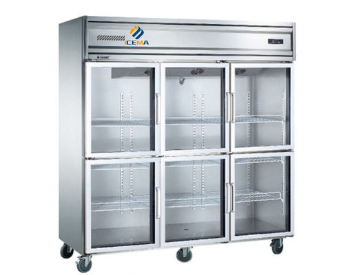 2024 frigorifero verticale a sei porte 1350L per la refrigerazione delle bevande nei supermercati