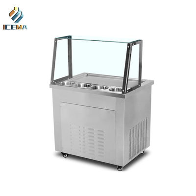 Commercial Fried Ice Cream Roll Maker Machine Doppie padelle