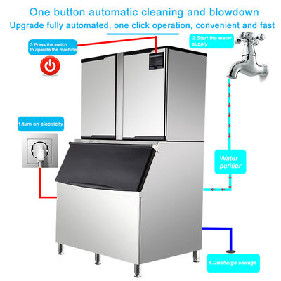 Dimensioni personalizzate Macchina per la produzione di cubi di ghiaccio con refrigerante R404a / R507a