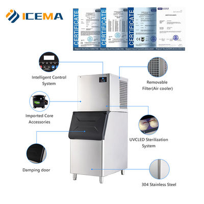Capacità di stoccaggio di ghiaccio 250 kg Macchina di ghiaccio a cubo commerciale per ristoranti bar Home cooling