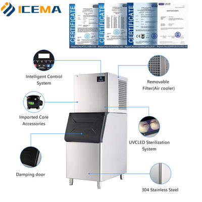 Buon prezzo Macchina per ghiaccio a pellet commerciale per barre con produzione giornaliera di 500 kg in linea