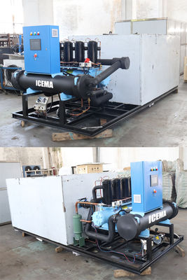 500 kg/giorno-50 tonnellate/giorno Macchine automatiche per il ghiaccio a blocco di salamoia con condensazione raffreddata ad aria