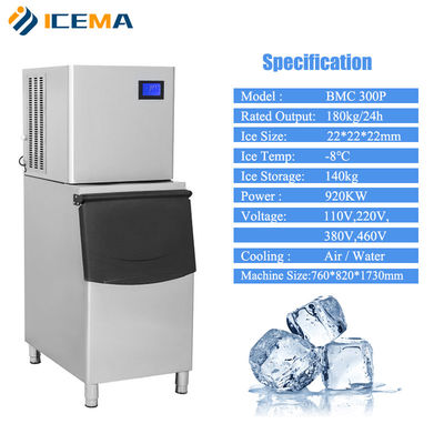 136 kg Automatic Ice Cube Maker per hotel e ristoranti Compressore a forma di cubo Bristol