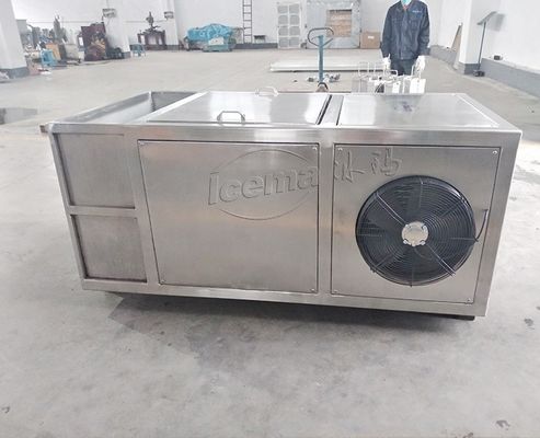 Mini impianto di produzione di ghiaccio 1 tonnellata macchina a blocchi di ghiaccio compatto con componenti Schneider Electric