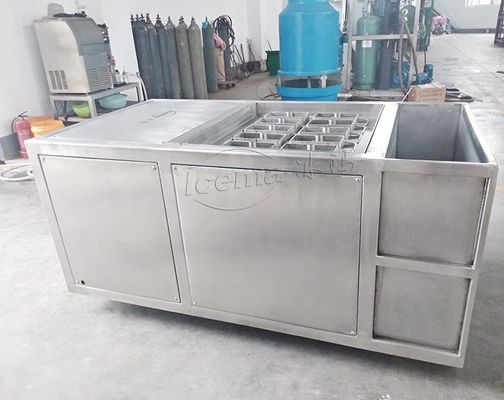 Mini impianto di produzione di ghiaccio 1 tonnellata macchina a blocchi di ghiaccio compatto con componenti Schneider Electric