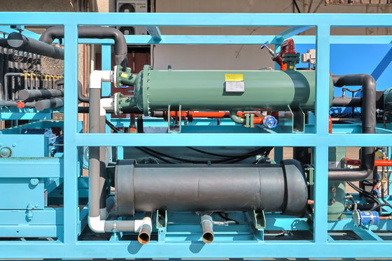 Aria/Acqua raffreddamento 20 tonnellate Blocco macchina per la produzione di ghiaccio ghiaccio industriale personalizzato 85,5KW