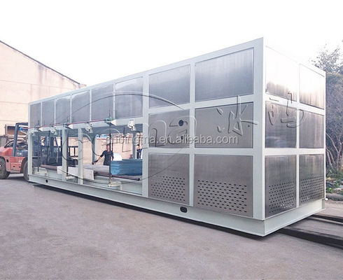 10T/24H Macchina per la produzione di ghiaccio industriale con raffreddamento diretto e refrigerante R404A/R22
