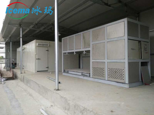 10T/24H Macchina per la produzione di ghiaccio industriale con raffreddamento diretto e refrigerante R404A/R22