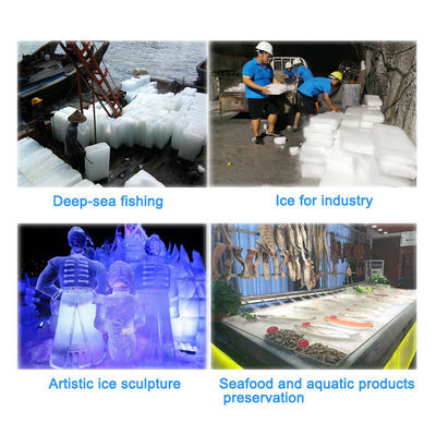 ICEMA Automatic 2T Ice Block Machine Maker per l'industria Altre capacità di stoccaggio del ghiaccio
