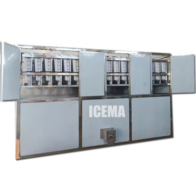 Buon prezzo 5000 kg/giorno Macchina per la fabbricazione di cubetti di ghiaccio industriali Capacità 5 tonnellate con raffreddamento a tubo di conchiglia in linea
