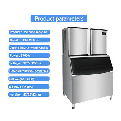 comprare macchina commerciale 3000W del cubetto di ghiaccio 1000KG/24H 1 tonnellata per la barra/ristorante/hotel online manufacture