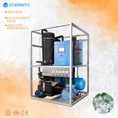 comprare 1Ton Tube Ice Machine with 500kg Ice Storage 4.6KW Industrial R404a/R22 Ice Tube Maker online manufacture