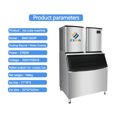 Buon prezzo Dimensioni personalizzate Macchina per la produzione di cubi di ghiaccio con refrigerante R404a / R507a in linea