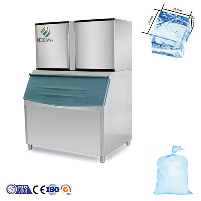 Buon prezzo Macchina automatica per la produzione di ghiaccio da 250 kg di capacità 1000 kg / 24 ore per la produzione commerciale di ghiaccio in linea