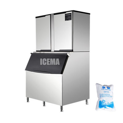 Buon prezzo ICEMA 1000KG 24H macchina automatica per la produzione di cubi di ghiaccio da 1 tonnellata con compressore Copeland in linea