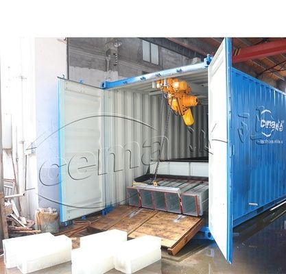 Buon prezzo Impianto di raffreddamento diretto a blocchi di ghiaccio in contenitori ICEMA di 3 tonnellate Emerson in linea