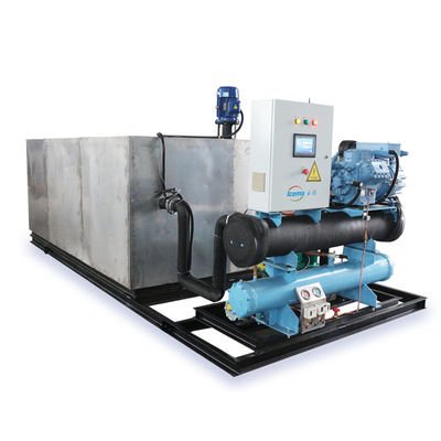 Buon prezzo 19.75KW Multifunzione 2T 5T 10T 20T Blocco di salamoia impianto di ghiaccio per 5000 kg di produzione di ghiaccio in linea