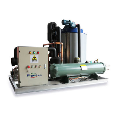 Buon prezzo Prodotto 5T/24H Macchina industriale per la fabbricazione di fiocchi di ghiaccio per negozi di alimenti e pesca dell'ICEMA in linea