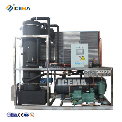 Buon prezzo ICEMA Macchina per la fabbricazione di tubi di ghiaccio 8T completamente automatica con capacità di stoccaggio di ghiaccio personalizzata in linea