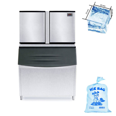 Macchine per ghiaccio a cubi commerciali 1000 kg/giorno Controllo PLC di raffreddamento ad acqua e aria